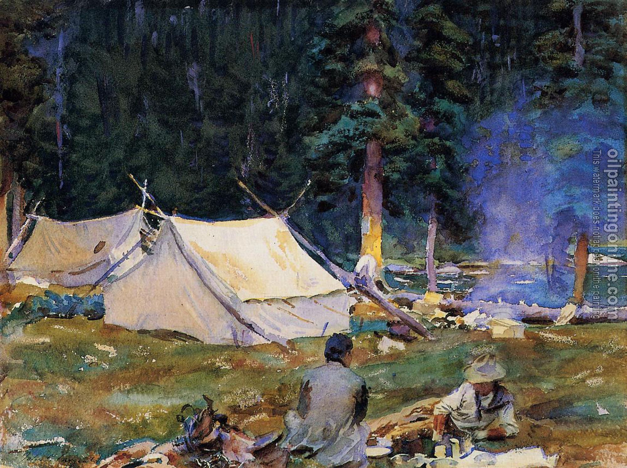 Sargent, John Singer - Camping at Lake O'Hara